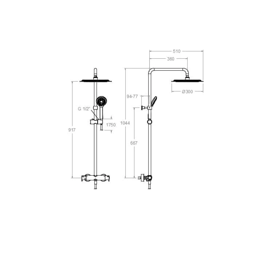 Душевая система Ramon Soler BLAUTHERM, термостат, верхний душ 30 см, ручной 10 см, 3 режима, черный матовый (944801RP300NM94D303396)- Фото 3
